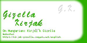 gizella kirjak business card